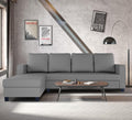 Chandler Plain L Shape 6 Seater Sofa Set Lhs (Grey)