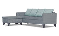 Adorn India Abington Stripes L Shape 5 Seater Sofa Set LHS (Grey) (3 Year Warranty)