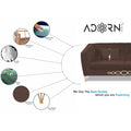 Adorn India Premium Camilla 3 Seater Sofa (Velvet Fabric Colour Brown)