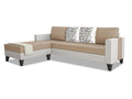 Ashley Digital Print Leatherette Fabric L Shape 5 Seater Sofa Set LHS (Beige & White)