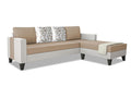 Ashley Digital PrintLeatherette Fabric L Shape 5 Seater Sofa Set RHS (Beige & White)