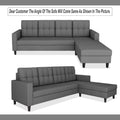 Adorn India Darcy L Shape 5 Seater Sofa Set (RHS) (Grey) (3 Year Warranty)