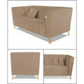 Adorn India Premium Lotus 3-1-1 5 Seater Sofa (Velvet Fabric Colour Camel)