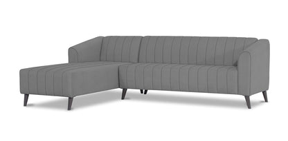 Adorn India Premium Laurel L Shape 6 Seater Sofa Set (LHS) (Grey)