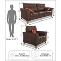 Premium Aslaug 3-1-1 Sofa Set (Leatherette Suede Fabric Colour Brown)