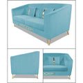 Premium Camilla 3-1-1 5 Seater Sofa Set (Velvet Fabric Colour Aqua Blue)