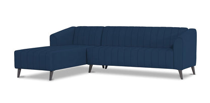 Adorn India Premium Laurel L Shape 6 Seater Sofa Set (LHS) (Blue)