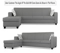 Adorn India Monteno L Shape 5 Seater Sofa Set LHS(Grey) (3 Year Warranty)