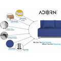 Adorn India Foam Easy Alyn Plus Decent 4 Seater Sofa Cum Bed (6X6) (Blue) (1 Year Warranty)