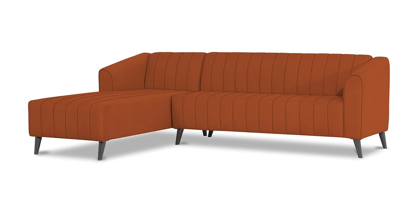 Adorn India Premium Laurel L Shape 6 Seater Sofa Set (LHS) (Rust)