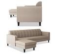 Rio Elegant L Shape 8 Seater Sofa Set with Center Table and 2 Ottoman Puffy (LHS) (Beige)