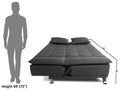Adorn India Arden 4 Seater Plain Sofa Cum Bed 4 X 6 (Grey) (3 Year Warranty)