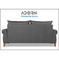 Adorn India Premium Jarvis 3 Seater Sofa (Leatherette Suede Fabric Color Grey)