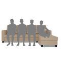 Chandler Plain L Shape 6 Seater Sofa Set RHS (Beige)