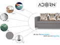 Adorn India Alita 3+2 Compact 5 Seater Sofa Set (Light Grey)