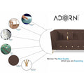 Adorn India Premium Lotus 3 Seater Sofa (Velvet Fabric Colour Brown)