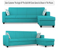 Adorn India Monteno L Shape 5 Seater Sofa Set RHS(Aqua Blue) (3 Year Warranty)