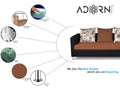 Alita 3+2+1 Compact 6 Seater Sofa Set (Rust & Black)