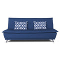 Adorn India Arden 4 Seater Rhombus Sofa Cum Bed 4 X 6 (Blue) (3 Year Warranty)