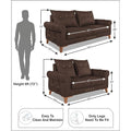 Premium Jarvis 3+2 5 Seater Sofa Set (Leatherette Suede Fabric Colour Brown)
