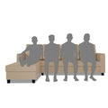 Chandler Plain L Shape 6 Seater Sofa Set Lhs (Beige)