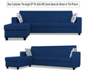 Adorn India Monteno L Shape 5 Seater Sofa Set LHS(Blue) (3 Year Warranty)