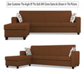 Adorn India Monteno L Shape 5 Seater Sofa Set LHS(Brown) (3 Year Warranty)