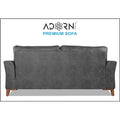 Premium Aslaug 3 Seater Sofa (Leatherette Suede Fabric Colour Grey)