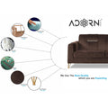 Adorn India Premium Benington 3 Seater Sofa (Velvet Fabric Colour Brown)