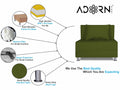 Adorn India Easy Alyn Plus Decent 2 Seater Sofa Cum Bed (3x6) (Green)(1 Year Warranty)