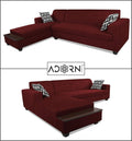 Blazer L Shape 6 Seater Sofa Set (Left Side) (Maroon)