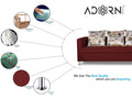 Alita 3+2+1 Compact 6 Seater Sofa Set (Maroon)