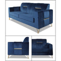 Premium Benington 3-1-1 5 Seater Sofa Set (Velvet Fabric Colour Blue)