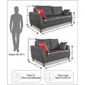 Adorn India Premium Phoenix 3+2 Five Seater Sofa Set (Leatherette Suede Fabric Colour Grey)