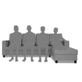 Chandler Plain L Shape 6 Seater Sofa Set RHS (Grey)