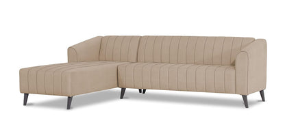 Adorn India Premium Laurel L Shape 6 Seater Sofa Set (LHS) (Beige)