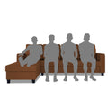 Chandler Plain L Shape 6 Seater Sofa Set Lhs (Brown)