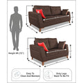 Premium Phoenix 3+2 5 Seater Sofa Set (Leatherette Suede Fabric Color Brown)