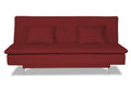 Adorn India Aspen Three Seater Sofa Cum Bed Single Tone Fabric (Maroon) (3 Year Warranty)