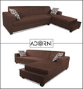 Blazer L Shape 6 Seater Sofa Set (Right Side) (Brown)