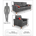 Premium Aslaug 3-1-1 Sofa Set (Leatherette Suede Fabric Colour Grey)