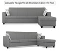 Adorn India Monteno L Shape 5 Seater Sofa Set RHS(Grey) (3 Year Warranty)