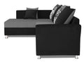 Adorn India (3 Years Warranty Boom 5 Seater Corner Sofa Floral Cushion Left Hand Side (Grey & Black)