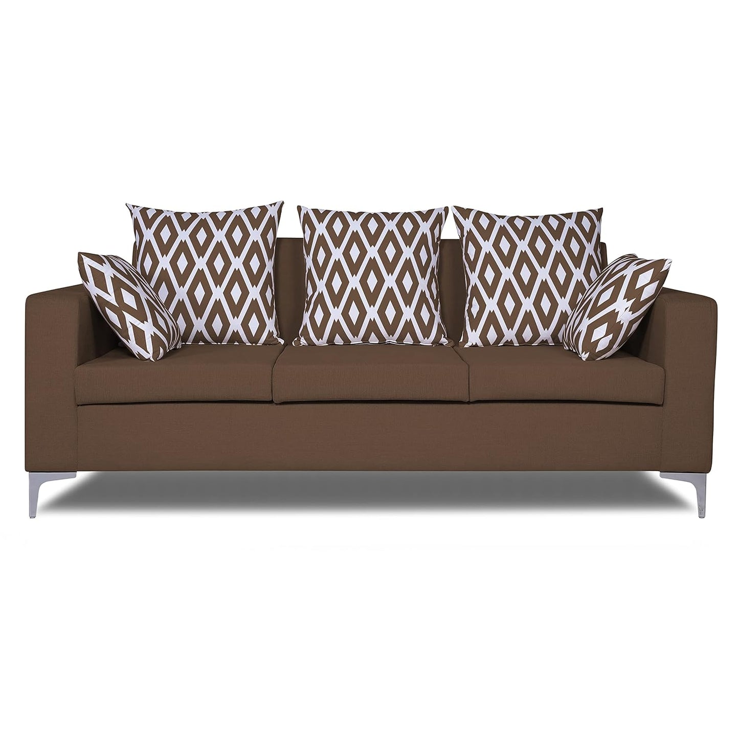 Adorn India Anigma 3 Seater Sofa (Brown)