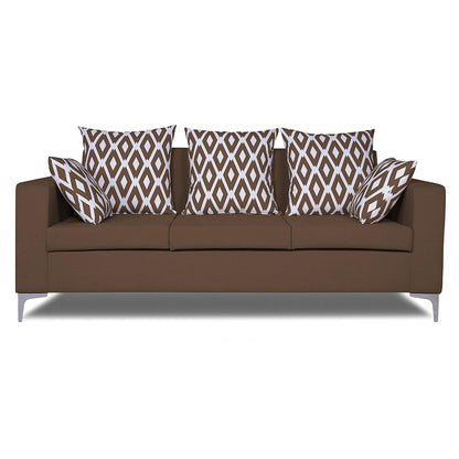Adorn India Anigma 3 Seater Sofa (Brown)