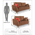 Premium Phoenix 3+2 5 Seater Sofa Set (Leatherette Suede Fabric Colour Tan)