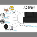 Adorn India Easy Alyn Plus Decent 4 Seater Sofa Cum Bed (6x6) (Black) (1 Year Warranty)
