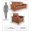 Premium Aslaug 3-1-1 Sofa Set (Leatherette Suede Fabric Colour Tan)