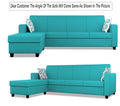 Adorn India Monteno L Shape 5 Seater Sofa Set LHS(Aqua Blue) (3 Year Warranty)