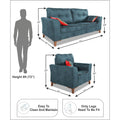 Premium Aslaug 3-1-1 Sofa Set (Leatherette Suede Fabric Colour Blue)